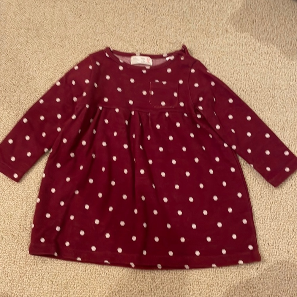 Zara Kids red polka dot dress